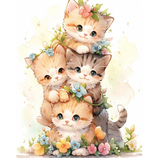 AB Diamond Painting - Full Square - Meow Jenga (40*50CM)