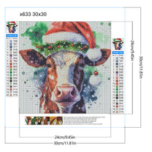 Load image into Gallery viewer, Diamond Painting - Full Round - Christmas bull head (30*30CM)
