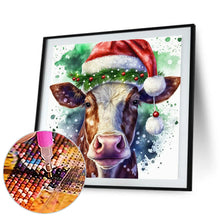 Load image into Gallery viewer, Diamond Painting - Full Round - Christmas bull head (30*30CM)

