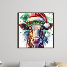 Load image into Gallery viewer, Diamond Painting - Full Round - Christmas bull head (30*30CM)
