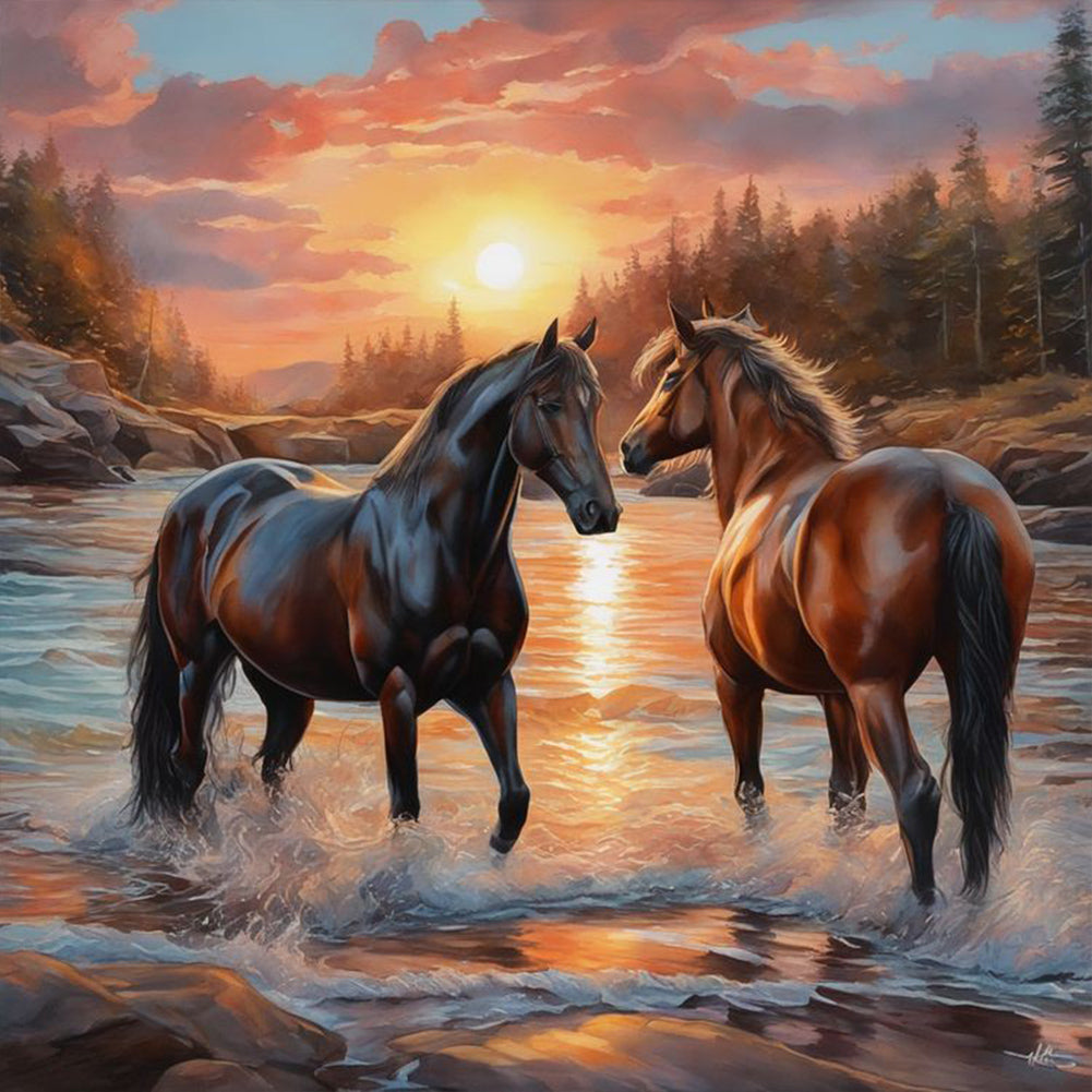 Diamond Painting - Full Round - horse (40*40CM)