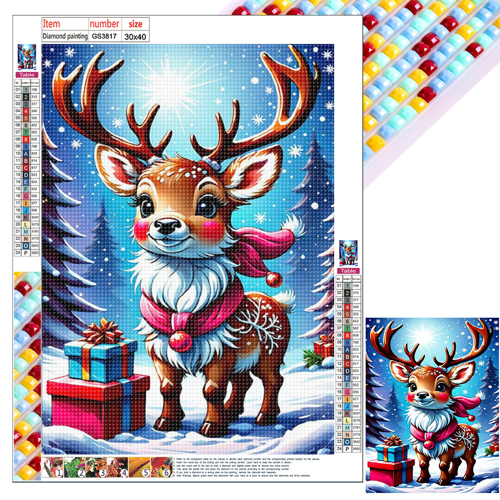 Diamond Painting - Full Square - Elk in the snow (30*40CM)