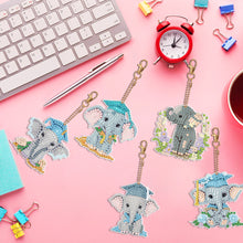 Load image into Gallery viewer, 5PCS Double Sided Diamond Painting Keychain Full Drill Keyring Cute Elephant
