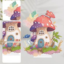 Load image into Gallery viewer, Round Crystal Painting Desktop Diamond Painting Table Decor (Mushroom House #1)
