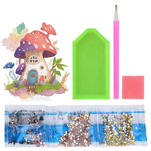 Load image into Gallery viewer, Round Crystal Painting Desktop Diamond Painting Table Decor (Mushroom House #1)
