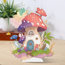 Load image into Gallery viewer, Round Crystal Painting Desktop Diamond Painting Table Decor (Mushroom House #1)
