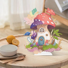 Load image into Gallery viewer, Round Crystal Painting Desktop Diamond Painting Table Decor (Mushroom House #1)
