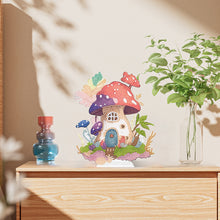 Load image into Gallery viewer, Round Crystal Painting Desktop Diamond Painting Table Decor (Mushroom House #1)
