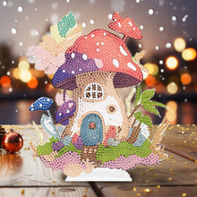 Load image into Gallery viewer, Round Crystal Painting Desktop Diamond Painting Table Decor (Mushroom House #1)
