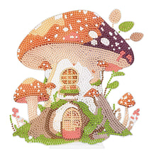 Load image into Gallery viewer, Round Crystal Painting Desktop Diamond Painting Table Decor (Mushroom House #2)
