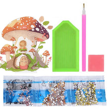 Load image into Gallery viewer, Round Crystal Painting Desktop Diamond Painting Table Decor (Mushroom House #2)
