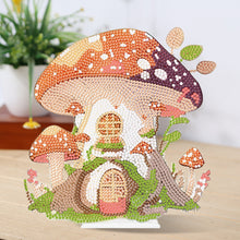 Load image into Gallery viewer, Round Crystal Painting Desktop Diamond Painting Table Decor (Mushroom House #2)
