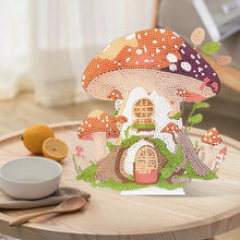 Load image into Gallery viewer, Round Crystal Painting Desktop Diamond Painting Table Decor (Mushroom House #2)
