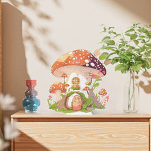 Load image into Gallery viewer, Round Crystal Painting Desktop Diamond Painting Table Decor (Mushroom House #2)
