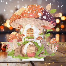 Load image into Gallery viewer, Round Crystal Painting Desktop Diamond Painting Table Decor (Mushroom House #2)
