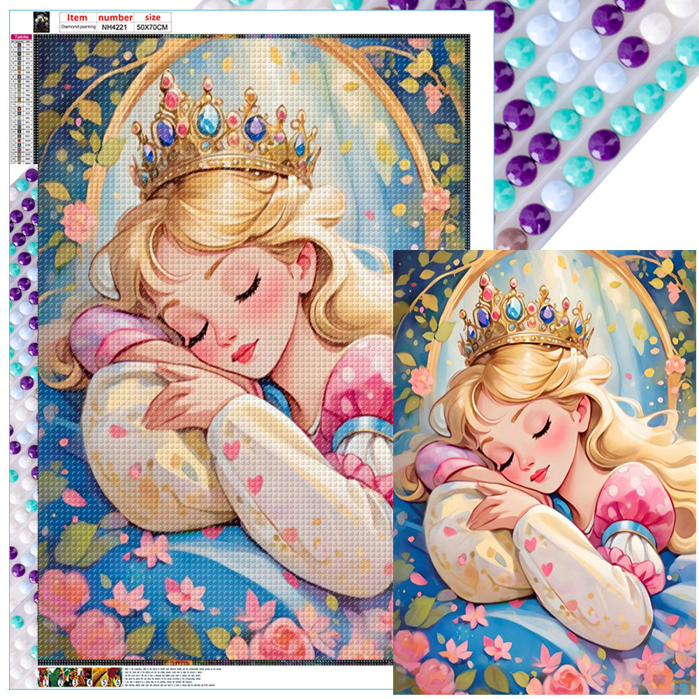 AB Diamond Painting - Full Round - sleeping princess (50*70CM)