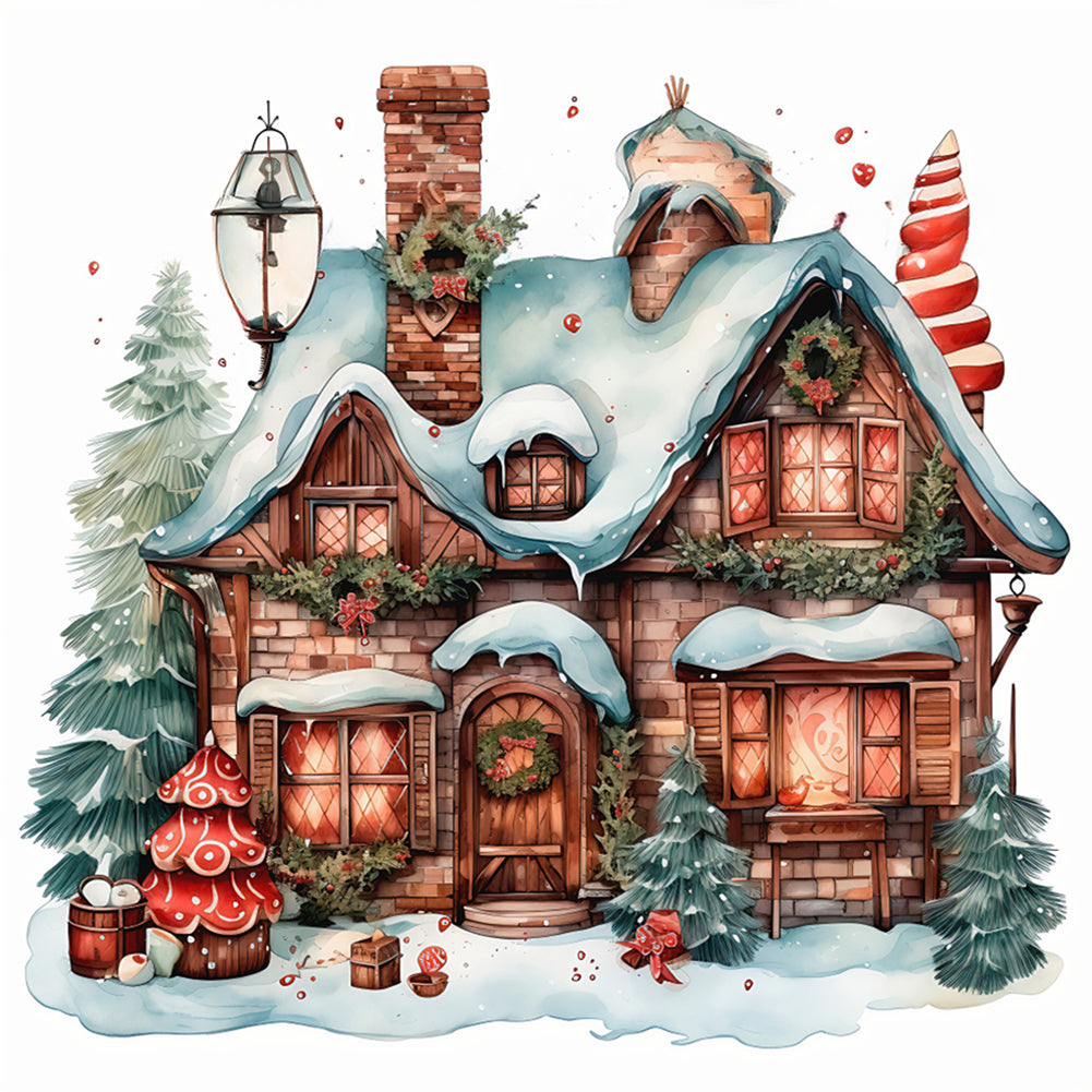 Diamond Painting - Full Round - Christmas igloo (30*30CM)