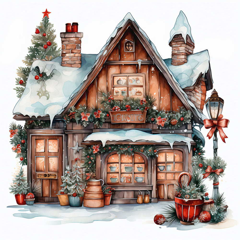 Diamond Painting - Full Round - Christmas igloo (30*30CM)