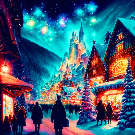 Diamond Painting - Full Round - Christmas street (30*30CM)