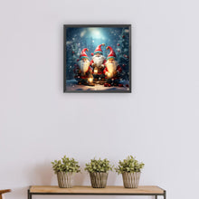 Load image into Gallery viewer, Diamond Painting - Full Round - Three Santa Clauses next to the Christmas tree (30*30CM)
