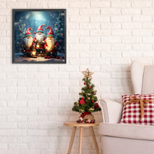 Load image into Gallery viewer, Diamond Painting - Full Round - Three Santa Clauses next to the Christmas tree (30*30CM)
