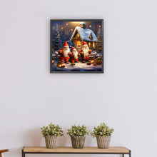 Load image into Gallery viewer, Diamond Painting - Full Round - Three Santa Clauses next to the igloo (30*30CM)
