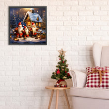 Load image into Gallery viewer, Diamond Painting - Full Round - Three Santa Clauses next to the igloo (30*30CM)
