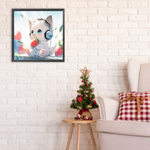 Load image into Gallery viewer, Diamond Painting - Full Round - cat eating strawberry (30*30CM)
