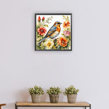 Load image into Gallery viewer, Diamond Painting - Full Round - bird on flower (30*30CM)
