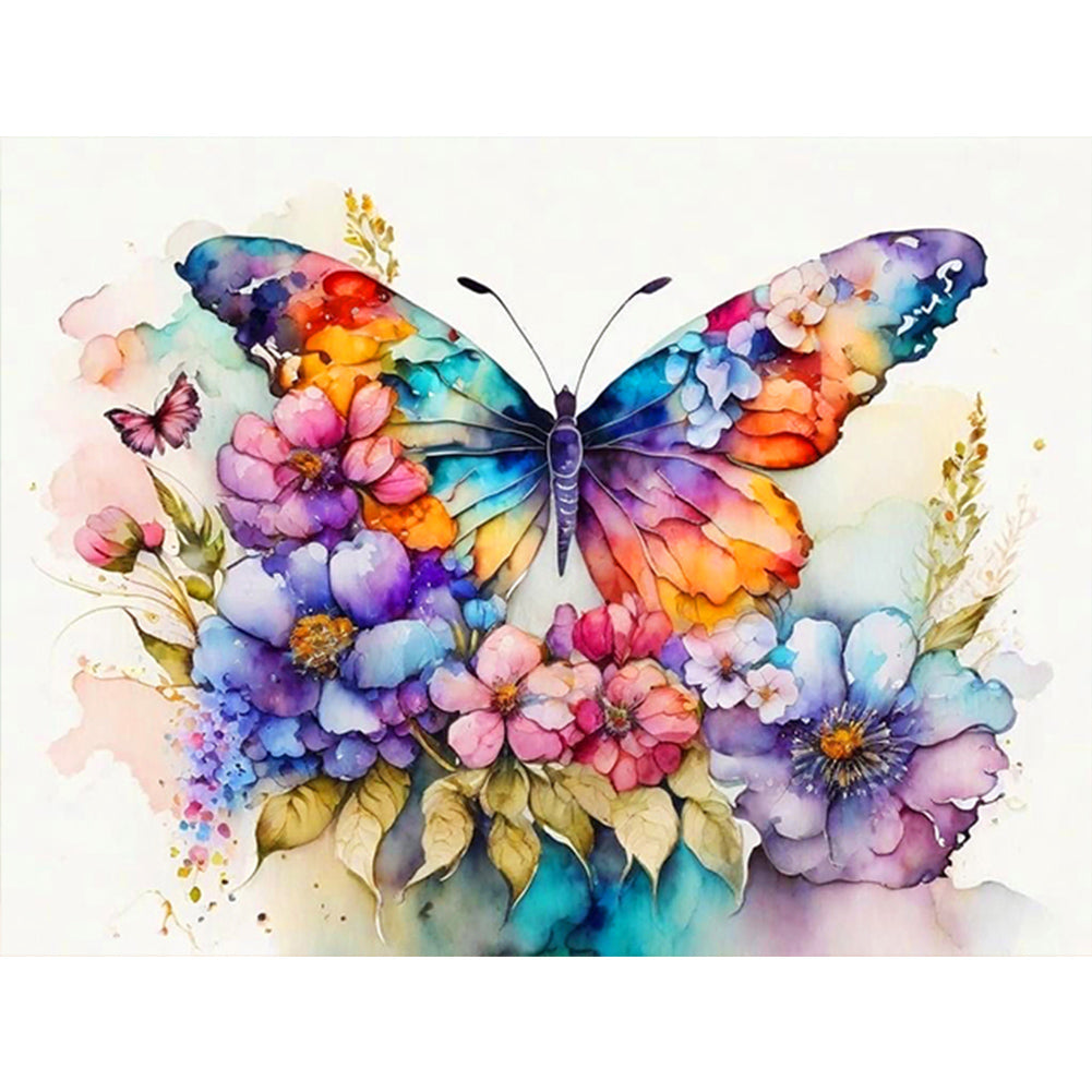 Diamond Painting - Full Round - colorful butterfly (40*30CM)