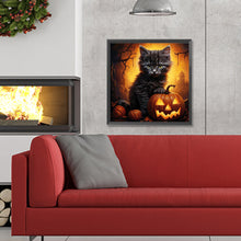 Load image into Gallery viewer, Diamond Painting - Full Round - black cat (30*30CM)
