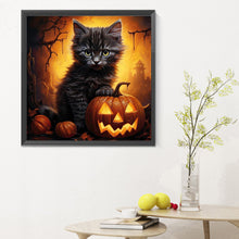 Load image into Gallery viewer, Diamond Painting - Full Round - black cat (30*30CM)
