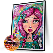 Load image into Gallery viewer, Diamond Painting - Full Round - pink hair girl (40*50CM)
