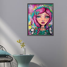 Load image into Gallery viewer, Diamond Painting - Full Round - pink hair girl (40*50CM)
