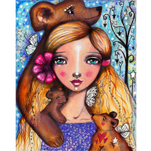 Load image into Gallery viewer, Diamond Painting - Full Round - bear and girl (40*50CM)
