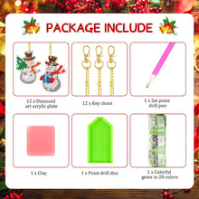 Load image into Gallery viewer, 12PCS Christmas Santa Full Drill Keyring for Christmas Home Party Decor (#159)
