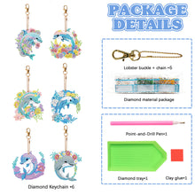 Load image into Gallery viewer, 6PCS Double Sided Full Drill Keyring Dolphin Special Shape Diamond Art Keyring
