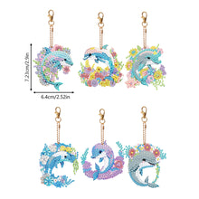 Load image into Gallery viewer, 6PCS Double Sided Full Drill Keyring Dolphin Special Shape Diamond Art Keyring

