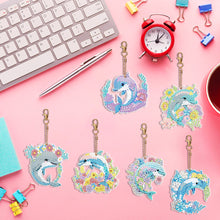 Load image into Gallery viewer, 6PCS Double Sided Full Drill Keyring Dolphin Special Shape Diamond Art Keyring

