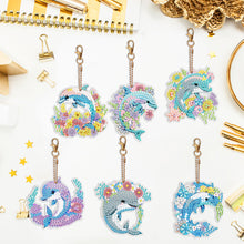 Load image into Gallery viewer, 6PCS Double Sided Full Drill Keyring Dolphin Special Shape Diamond Art Keyring
