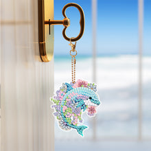 Load image into Gallery viewer, 6PCS Double Sided Full Drill Keyring Dolphin Special Shape Diamond Art Keyring
