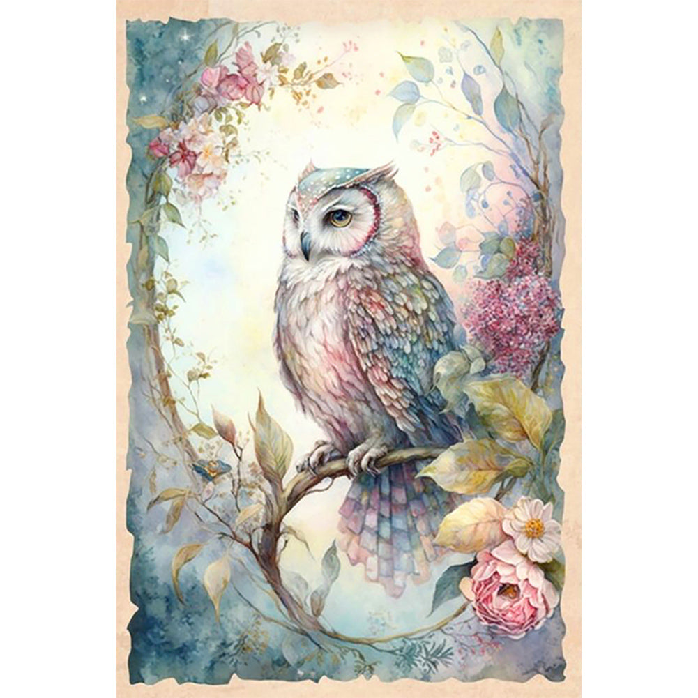 Diamond Painting - Full Round - owl on branch (40*60CM)