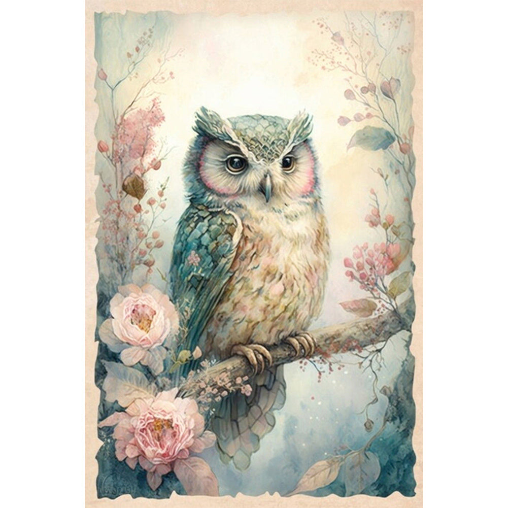 Diamond Painting - Full Round - owl on tree (40*60CM)