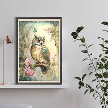 Load image into Gallery viewer, Diamond Painting - Full Round - owl on branch (40*60CM)

