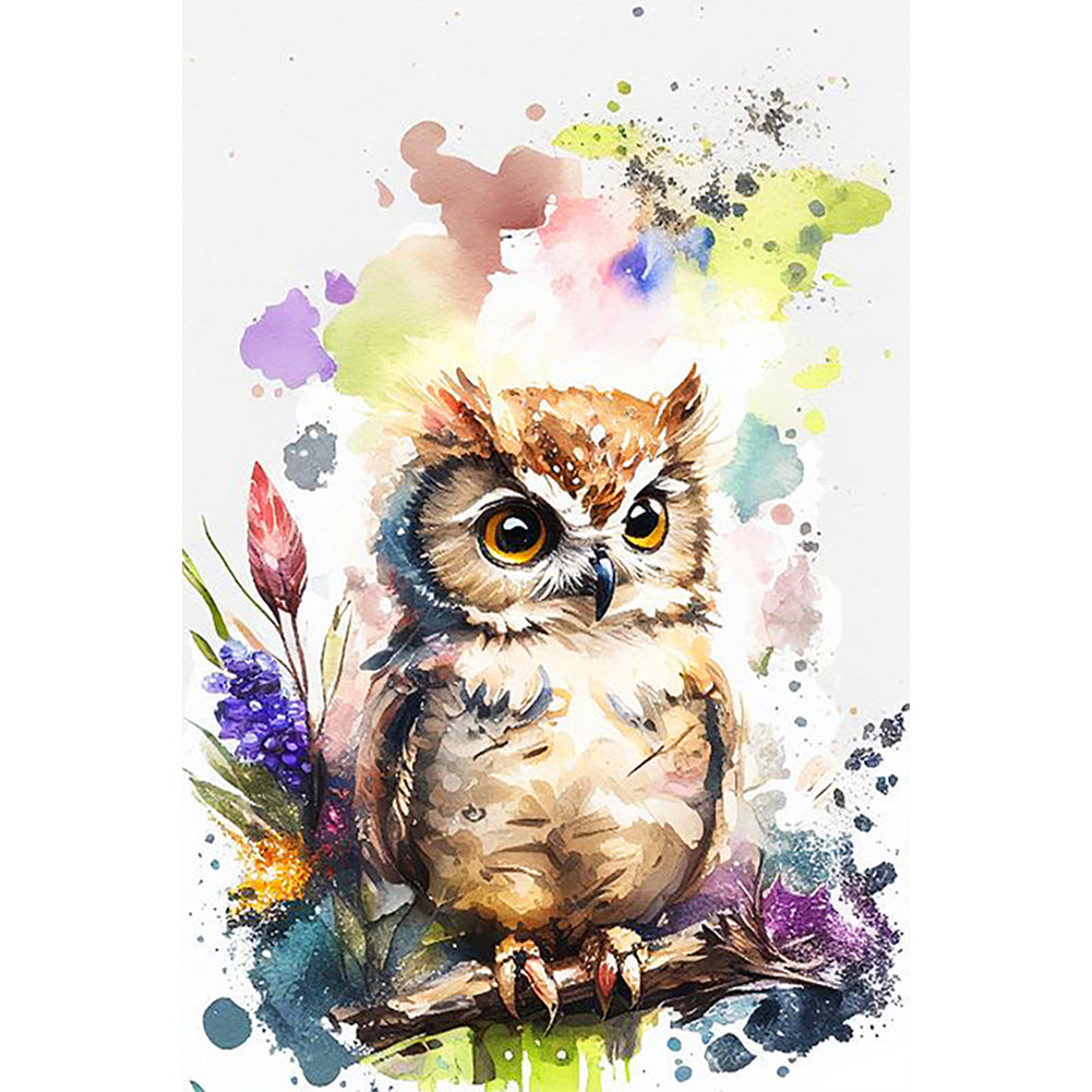 Diamond Painting - Full Round - Watercolor Owl¡¤Left (40*60CM)