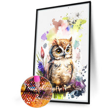 Load image into Gallery viewer, Diamond Painting - Full Round - Watercolor Owl¡¤Left (40*60CM)
