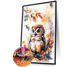Load image into Gallery viewer, Diamond Painting - Full Round - Watercolor owl¡¤right (40*60CM)
