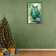 Load image into Gallery viewer, Diamond Painting - Full Round - green view owl (40*60CM)

