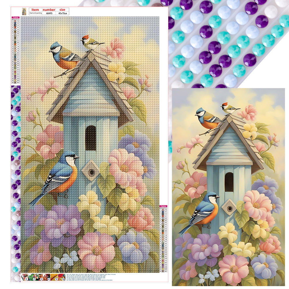 Diamond Painting - Full Round - A place for birds and flowers (40*70CM)