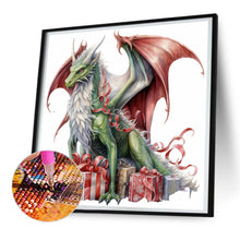 Load image into Gallery viewer, Diamond Painting - Full Round - Christmas gift giving dragon (30*30CM)
